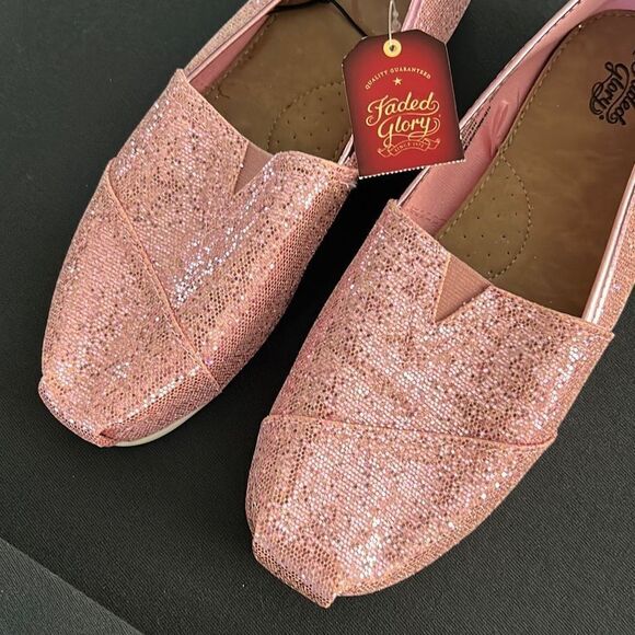 Pink Glitter Slip On Shoes - Picture 2 of 6